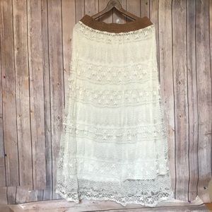 Lapis Cute Summer Lacy Maxi Skirt boho XL